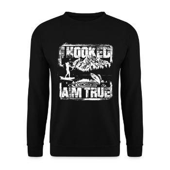 Bogenfischer Bogenfischen Get Hooked Aim True - Unisex Pullover - Schwarz - Vorne - Alina (178cm) & Michal (187cm)