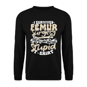 Beinbruch Femur Surgery Survivor - Unisex Pullover - Schwarz - Vorne - Alina (178cm) & Michal (187cm)