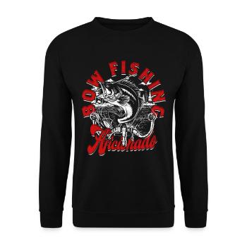 Bogenfischer Bow Fishing Aficionado - Unisex Pullover - Schwarz - Vorne - Alina (178cm) & Michal (187cm)