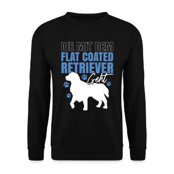 The Flat Coated Retriever - Unisex Sweatshirt - black - Front - Alina (178cm) & Michal (187cm)