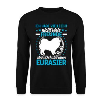 Eurasier is my friend Eurasian Spitz - Unisex Sweatshirt - black - Front - Alina (178cm) & Michal (187cm)