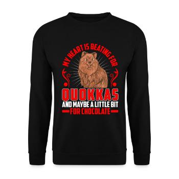 Battements de cœur pour Quokka Marsupial Quokka - Sweat-shirt Unisexe - noir - Devant - Alina (178cm) & Michal (187cm)