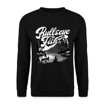 Bogenfischer Bogenfischen Bullseye The Fish - Unisex Pullover - Schwarz - Vorne - Alina (178cm) & Michal (187cm)