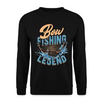 Bogenfischer Bogenfischen Bow Fishing Legend - Unisex Pullover - Schwarz - Vorne - Alina (178cm) & Michal (187cm)