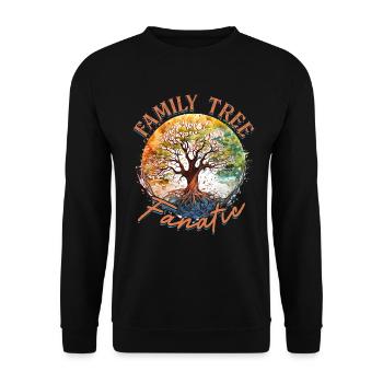 Généalogie Généalogie Fanatique de l’arbre généalogique - Sweat-shirt Unisexe - noir - Devant - Alina (178cm) & Michal (187cm)
