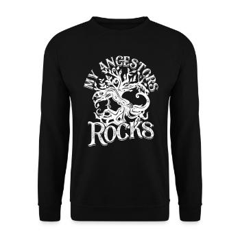 Genealogy Genealogy My Ancestors Rocks - Unisex Sweatshirt - black - Front - Alina (178cm) & Michal (187cm)