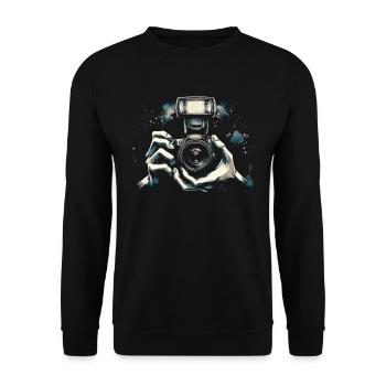 Photographer Photography Photographer - Unisex Sweatshirt - black - Front - Alina (178cm) & Michal (187cm)
