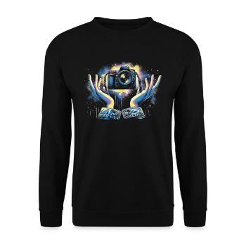 Photographer Photography Photographer - Unisex Sweatshirt - black - Front - Alina (178cm) & Michal (187cm)