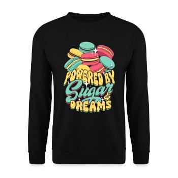 Macaron Macaron Baker Powered By Sugar & Dreams - Unisex Sweatshirt - black - Front - Alina (178cm) & Michal (187cm)