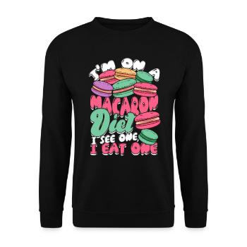 Macaron Macaron Boulanger Pâtissier - Sweat-shirt Unisexe - noir - Devant - Alina (178cm) & Michal (187cm)
