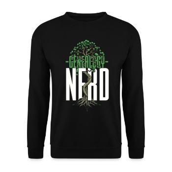Ahnenforscher Genealogy Nerd Ahnenforschung - Unisex Pullover - Schwarz - Vorne - Alina (178cm) & Michal (187cm)