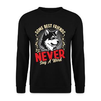 Alaskan Klee Kai - Unisex Pullover - Schwarz - Vorne - Alina (178cm) & Michal (187cm)