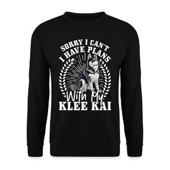 Alaskan Klee Kai - Unisex Pullover - Schwarz - Vorne - Alina (178cm) & Michal (187cm)