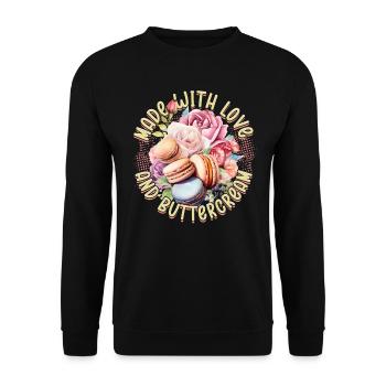 Macaron Macaron Boulanger Pâtissier - Sweat-shirt Unisexe - noir - Devant - Alina (178cm) & Michal (187cm)
