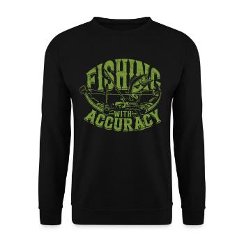 Bogenfischer Bogenfischen Fishing With Accuracy - Unisex Pullover - Schwarz - Vorne - Alina (178cm) & Michal (187cm)