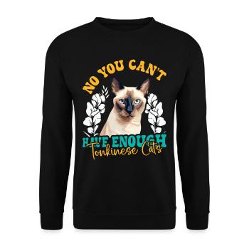 Tonkinese Kat Kæledyr - Unisex sweater - sort - Foran - Alina (178cm) & Michal (187cm)