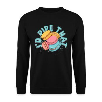 Macaron Macaron Baker Patissier I'd Pipe That - Unisex Sweatshirt - black - Front - Alina (178cm) & Michal (187cm)