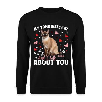 Chat tonkinois - Sweat-shirt Unisexe - noir - Devant - Alina (178cm) & Michal (187cm)