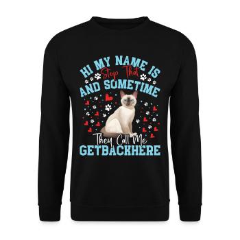 Chat tonkinois - Sweat-shirt Unisexe - noir - Devant - Alina (178cm) & Michal (187cm)