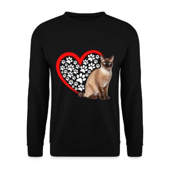 Chat tonkinois - Sweat-shirt Unisexe - noir - Devant - Alina (178cm) & Michal (187cm)