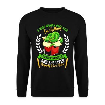 Green Tree Python - Unisex Sweatshirt - black - Front - Alina (178cm) & Michal (187cm)