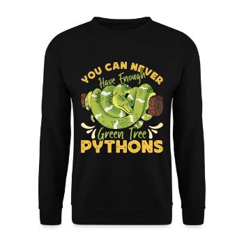 Green Tree Python - Unisex Sweatshirt - black - Front - Alina (178cm) & Michal (187cm)