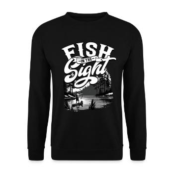 Bogenfischen Bogenangeln Fish In the Sight - Unisex Pullover - Schwarz - Vorne - Alina (178cm) & Michal (187cm)