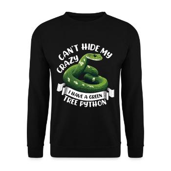Green Tree Python - Unisex Sweatshirt - black - Front - Alina (178cm) & Michal (187cm)