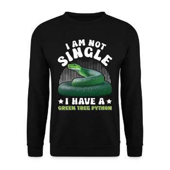 Green Tree Python - Unisex Sweatshirt - black - Front - Alina (178cm) & Michal (187cm)