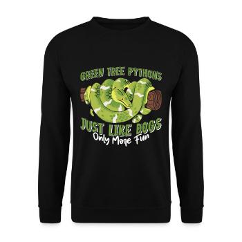 Green Tree Python - Unisex Sweatshirt - black - Front - Alina (178cm) & Michal (187cm)