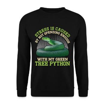 Green Tree Python - Unisex Sweatshirt - black - Front - Alina (178cm) & Michal (187cm)