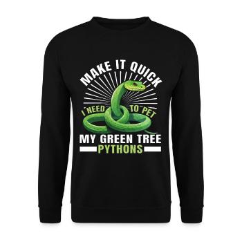 Green Tree Python - Unisex Sweatshirt - black - Front - Alina (178cm) & Michal (187cm)