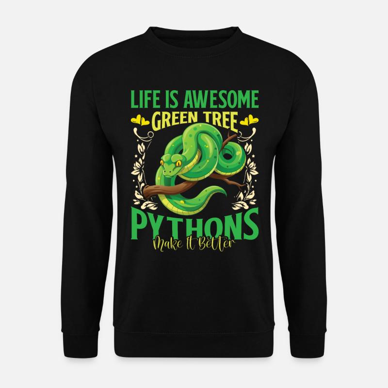 Grønt træ Python - Unisex sweater - sort