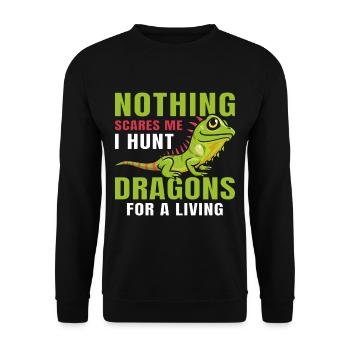 Iguana lustiger Spruch - Unisex Pullover - Schwarz - Vorne - Alina (178cm) & Michal (187cm)