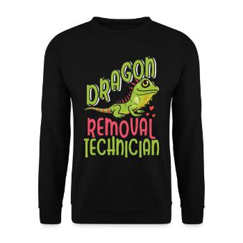 Iguana lustiger Spruch - Unisex Pullover - Schwarz - Vorne - Alina (178cm) & Michal (187cm)