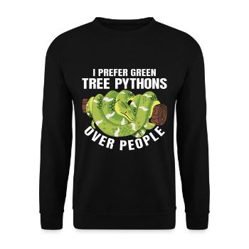 Green Tree Python - Unisex Sweatshirt - black - Front - Alina (178cm) & Michal (187cm)