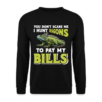 Iguana lustiger Spruch - Unisex Pullover - Schwarz - Vorne - Alina (178cm) & Michal (187cm)