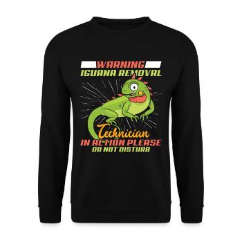 Iguana lustiger Spruch - Unisex Pullover - Schwarz - Vorne - Alina (178cm) & Michal (187cm)