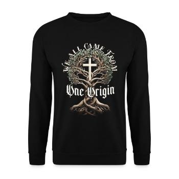 Ahnenforscher Genealogie Ahnenforschung Religion - Unisex Pullover - Schwarz - Vorne - Alina (178cm) & Michal (187cm)