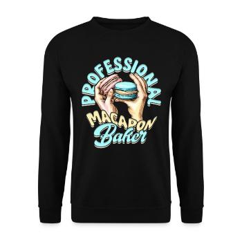 Macaron Macaron Boulanger Pâtissier - Sweat-shirt Unisexe - noir - Devant - Alina (178cm) & Michal (187cm)