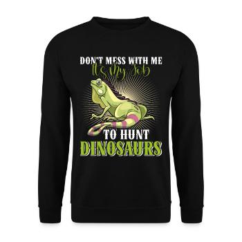 Iguana lustiger Spruch - Unisex Pullover - Schwarz - Vorne - Alina (178cm) & Michal (187cm)