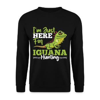 Iguana lustiger Spruch - Unisex Pullover - Schwarz - Vorne - Alina (178cm) & Michal (187cm)