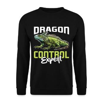 Iguana lustiger Spruch - Unisex Pullover - Schwarz - Vorne - Alina (178cm) & Michal (187cm)