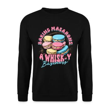 Macaron Macaron Boulanger Pâtissier - Sweat-shirt Unisexe - noir - Devant - Alina (178cm) & Michal (187cm)
