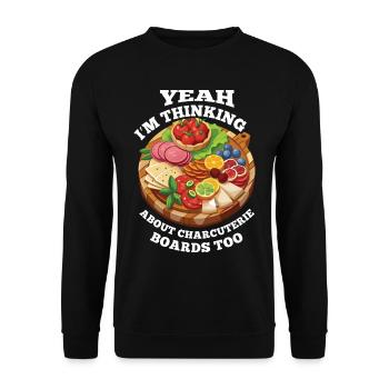 Planche de charcuterie amusante - Sweat-shirt Unisexe - noir - Devant - Alina (178cm) & Michal (187cm)