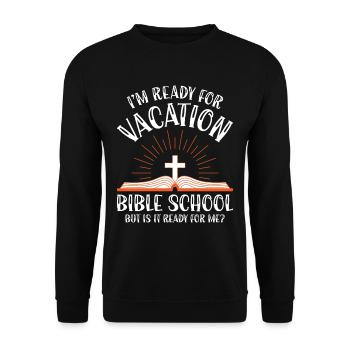 École biblique de vacances, VBS - Sweat-shirt Unisexe - noir - Devant - Alina (178cm) & Michal (187cm)