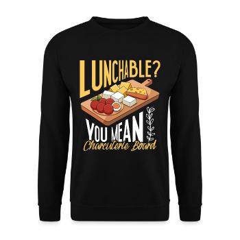 Planche de charcuterie amusante - Sweat-shirt Unisexe - noir - Devant - Alina (178cm) & Michal (187cm)