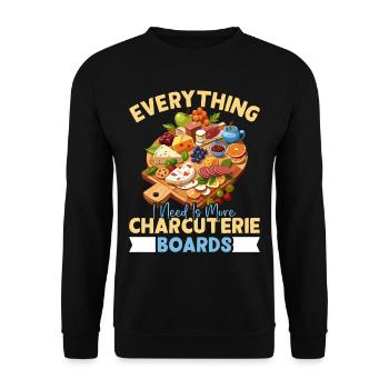 Planche de charcuterie amusante - Sweat-shirt Unisexe - noir - Devant - Alina (178cm) & Michal (187cm)
