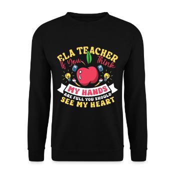 Drôle de professeur d’école d’anglais - Sweat-shirt Unisexe - noir - Devant - Alina (178cm) & Michal (187cm)