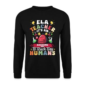 Funny English School Teacher - Unisex Pullover - Schwarz - Vorne - Alina (178cm) & Michal (187cm)